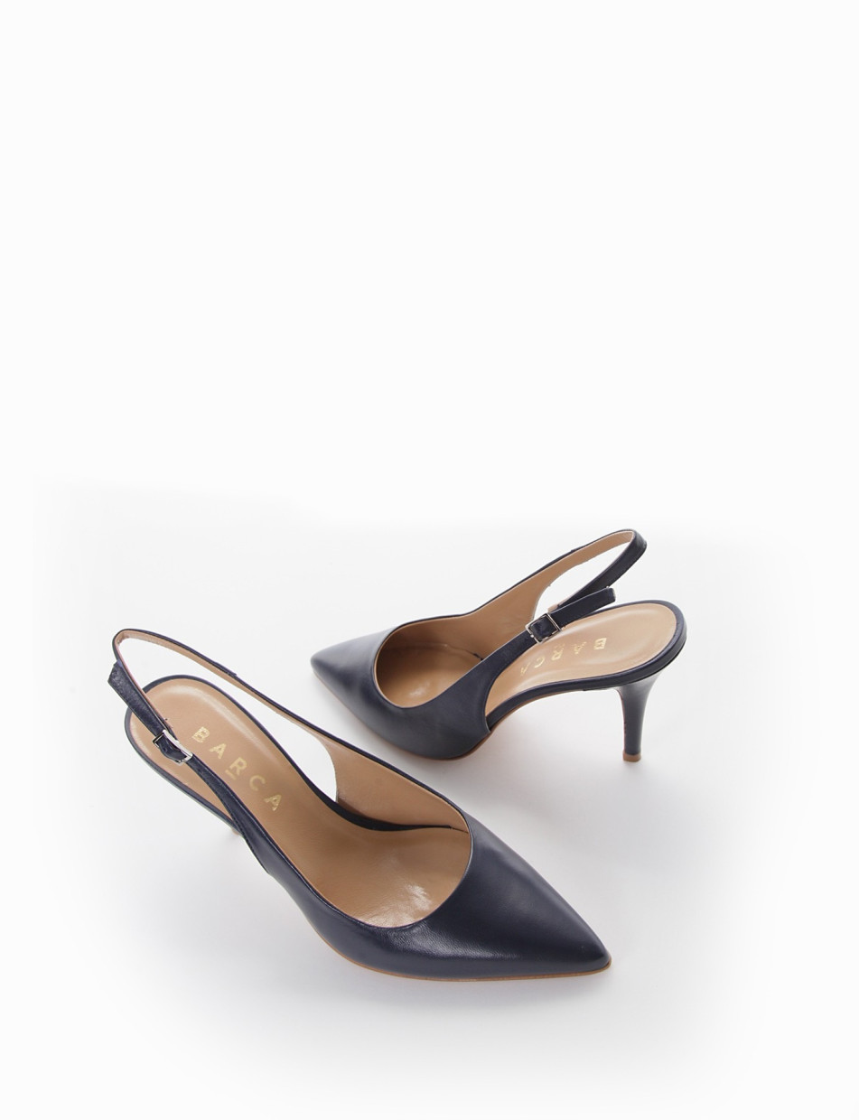 Pumps heel 8 cm blu leather