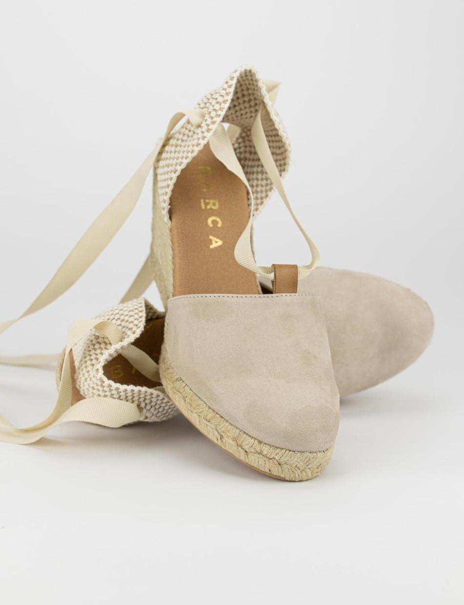 sandalo espadrilas zeppa 8 cm beige