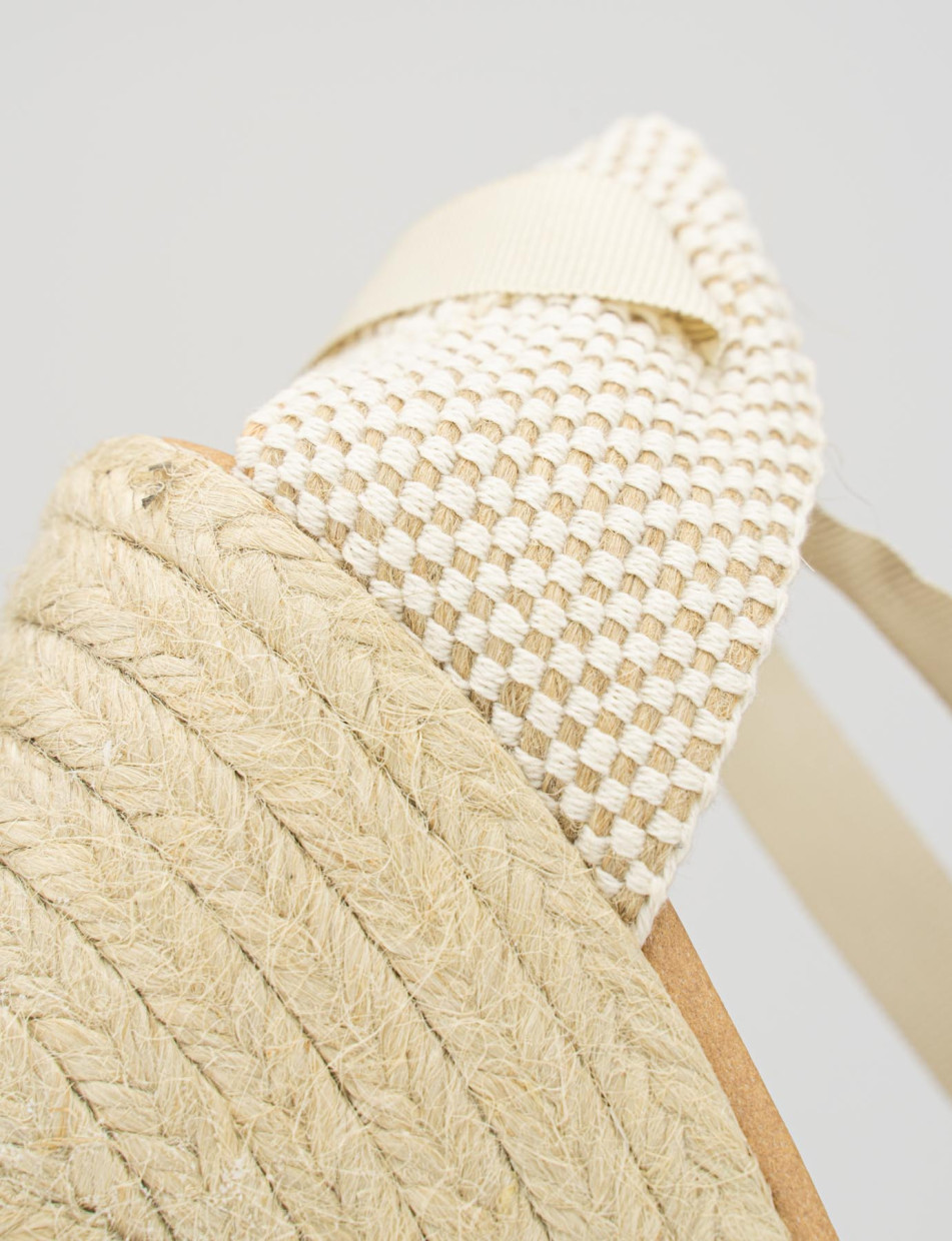 sandalo espadrilas zeppa 8 cm beige