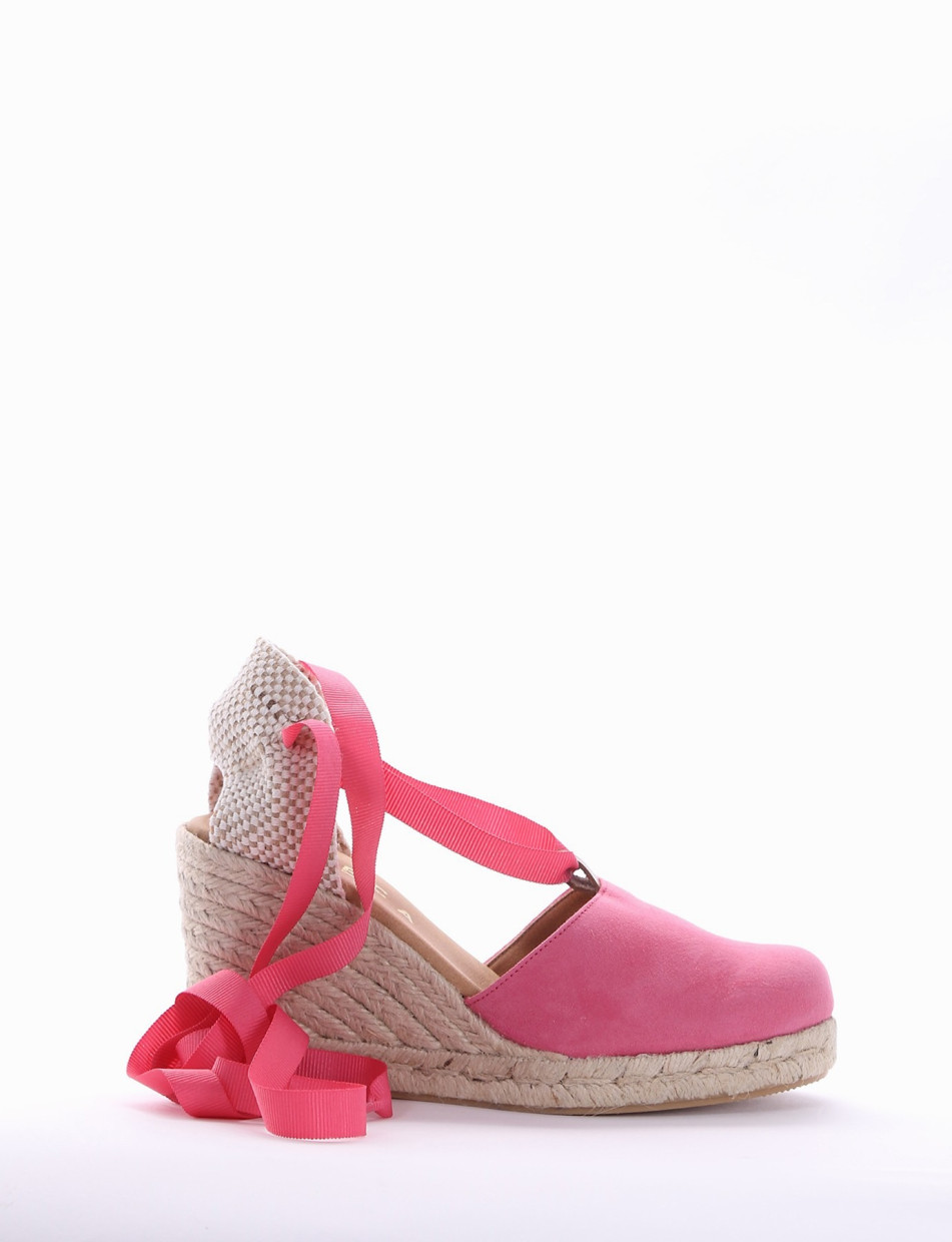 sandalo espadrilas zeppa 8 cm fuxia