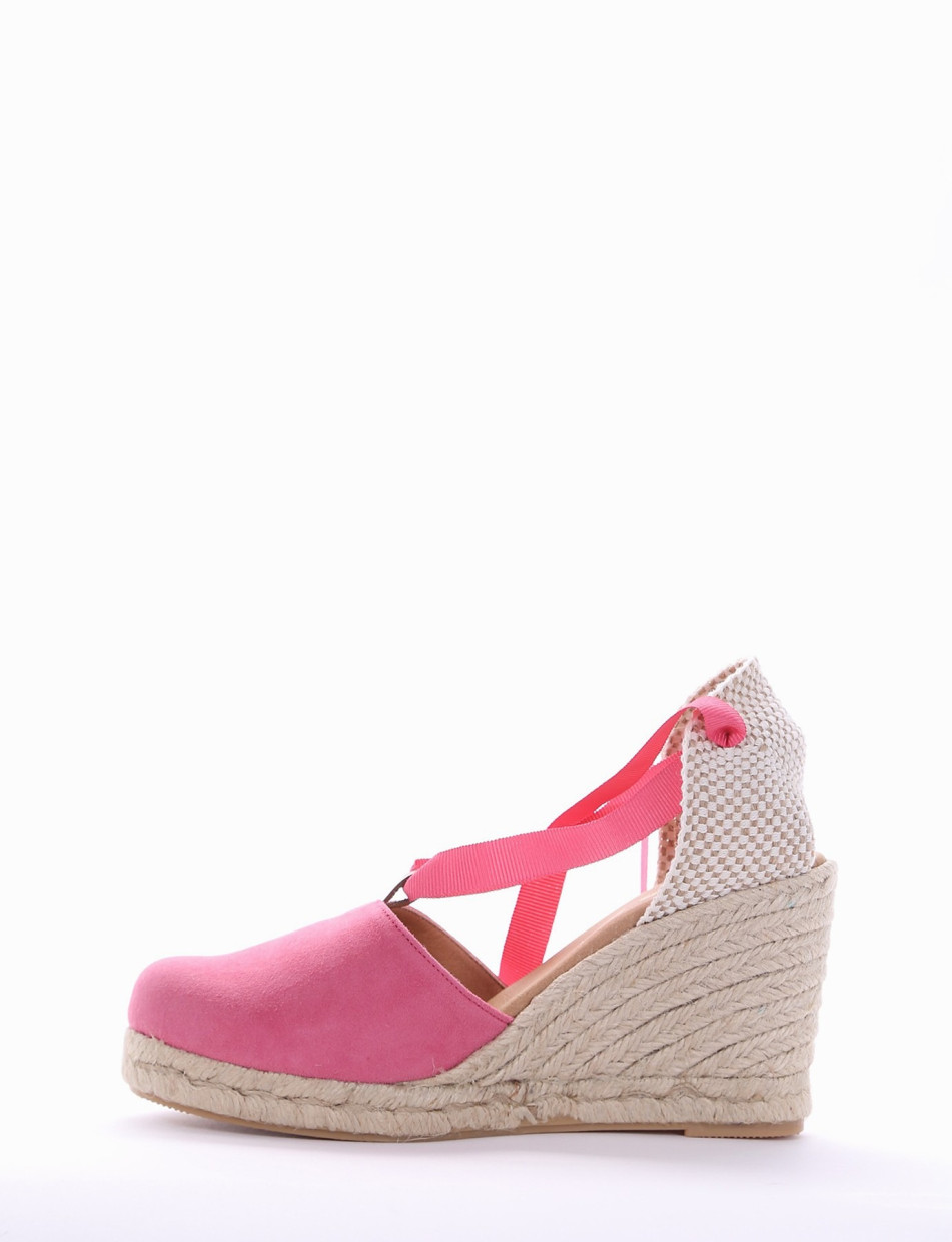 Espadrillas heel 8 cm pink chamois