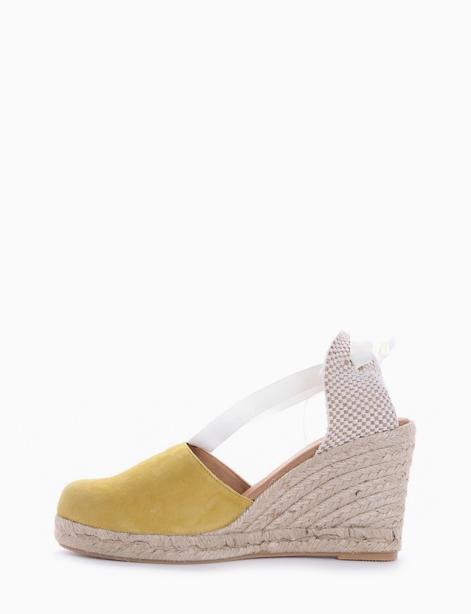 sandalo espadrilas zeppa 8 cm giallo