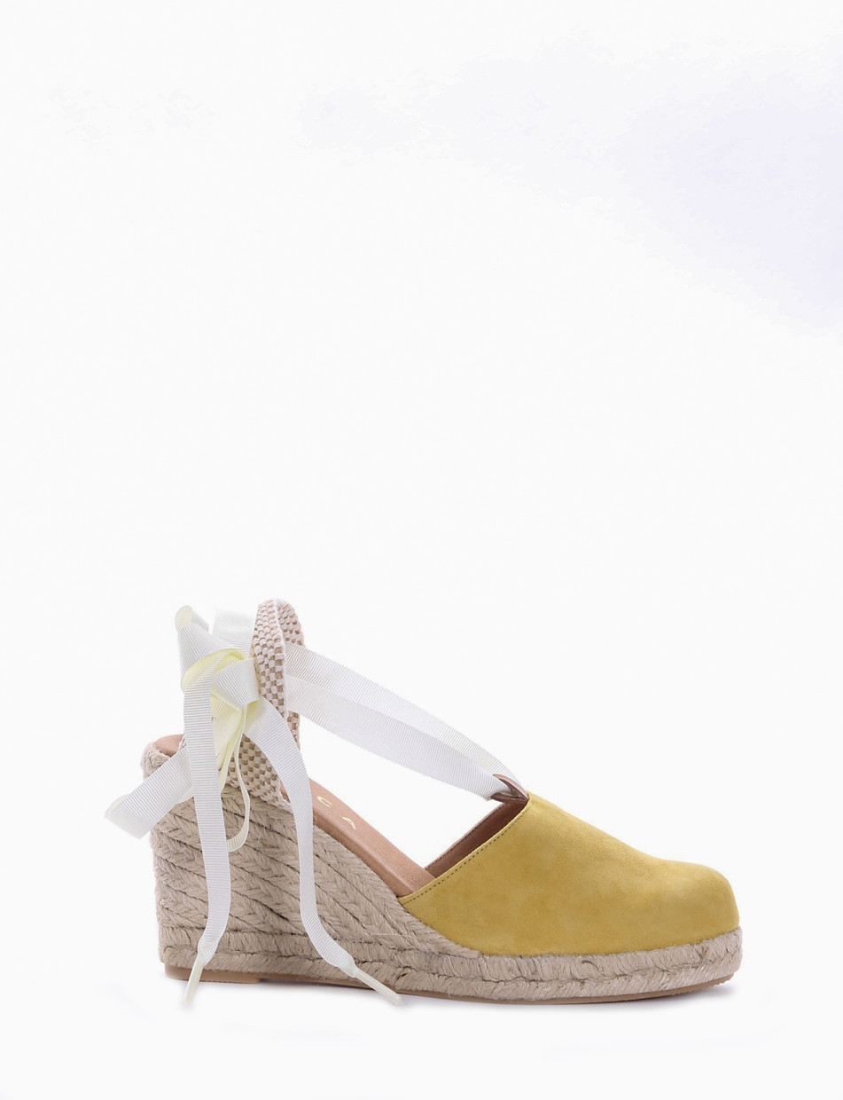 sandalo espadrilas zeppa 8 cm giallo