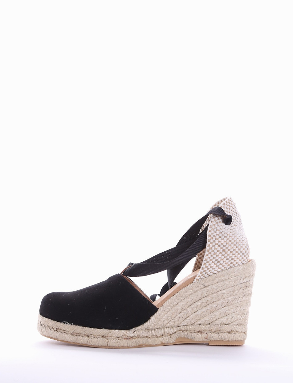 sandalo espadrilas zeppa 8 cm nero