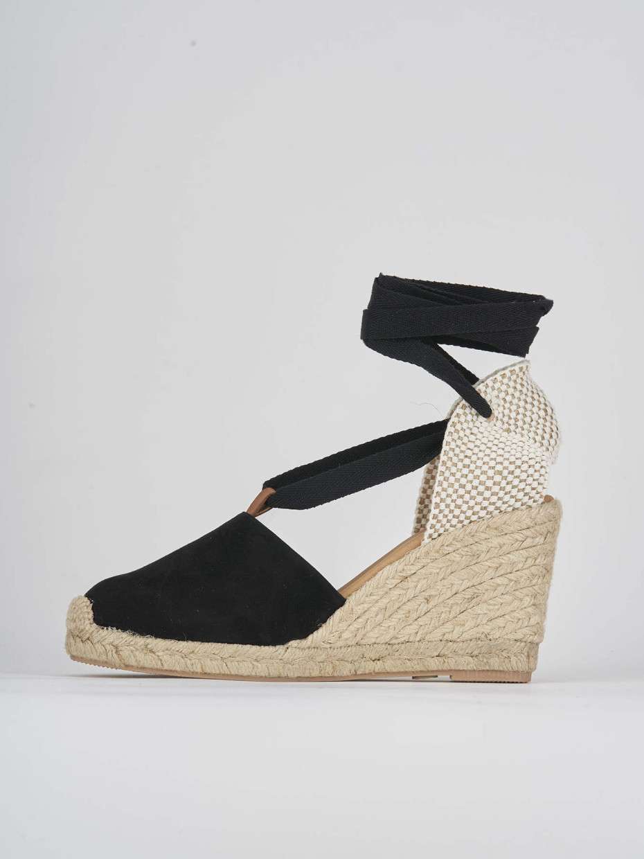 sandalo espadrilas zeppa 8 cm nero