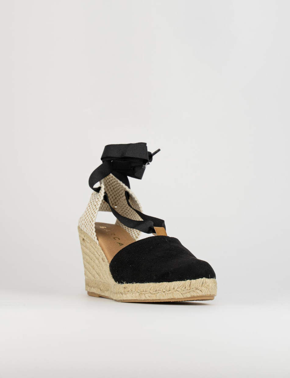 sandalo espadrilas zeppa 8 cm nero