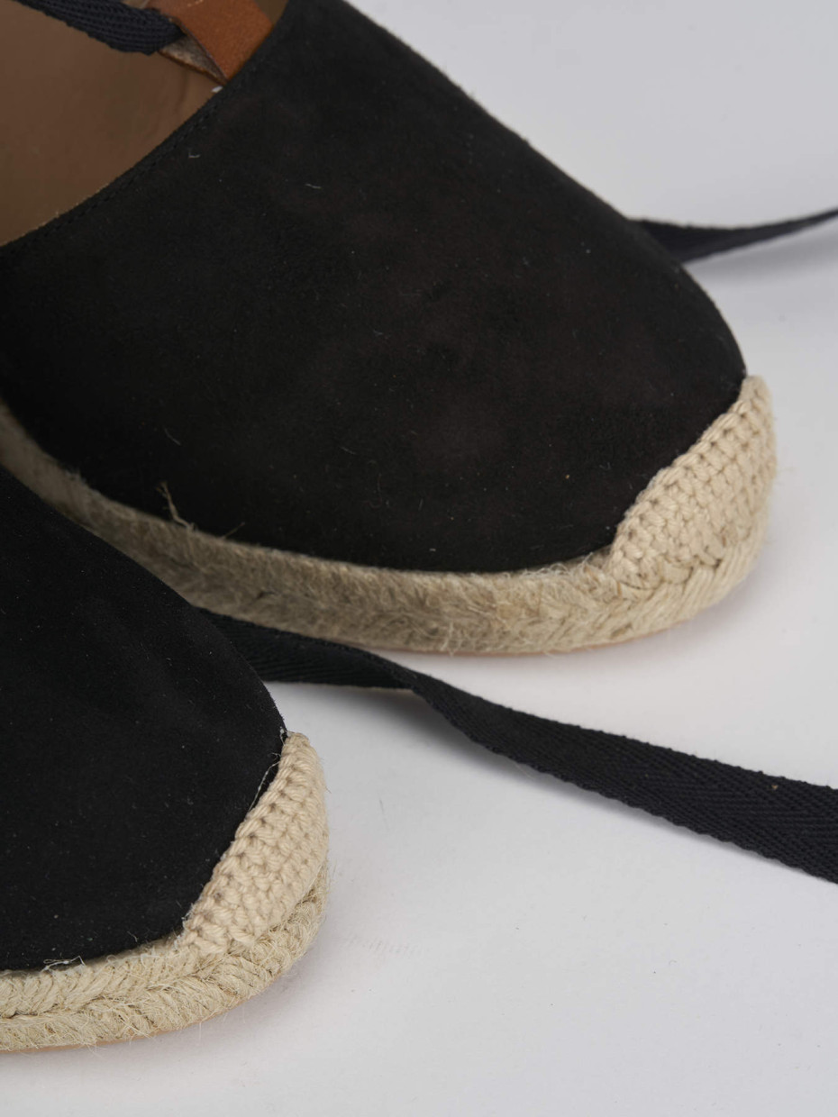 sandalo espadrilas zeppa 8 cm nero