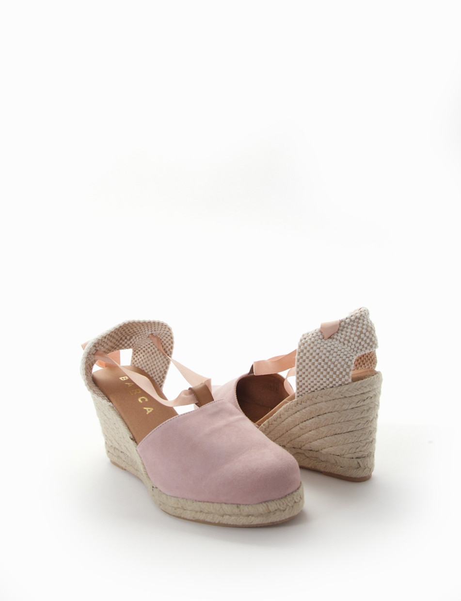 sandalo espadrilas zeppa 8 cm rosa