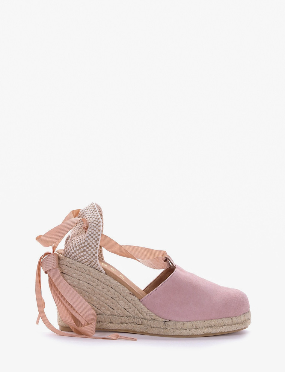 Espadrillas heel 8 cm pink chamois