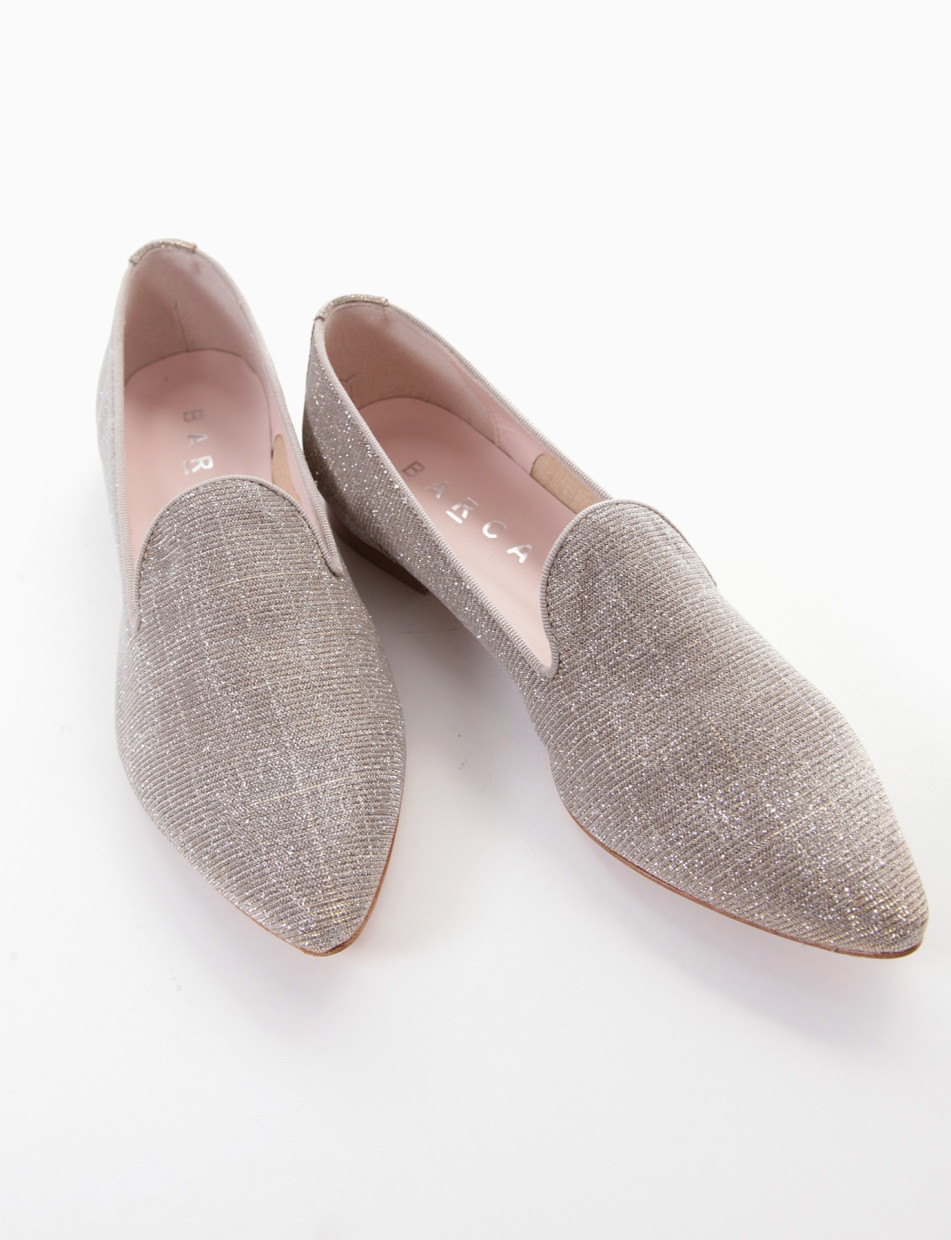 Flat shoes heel 1cm beige tissue