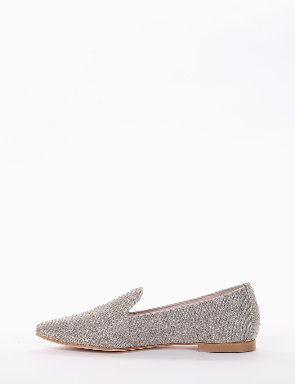 Flat shoes heel 1cm beige tissue