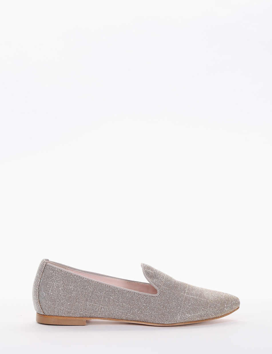 Flat shoes heel 1cm beige tissue