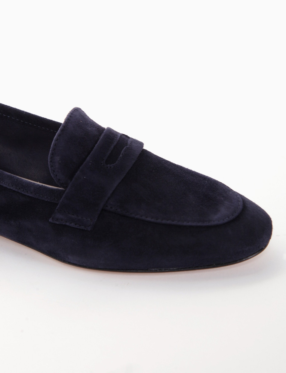 mocassino tacco 1 cm blu