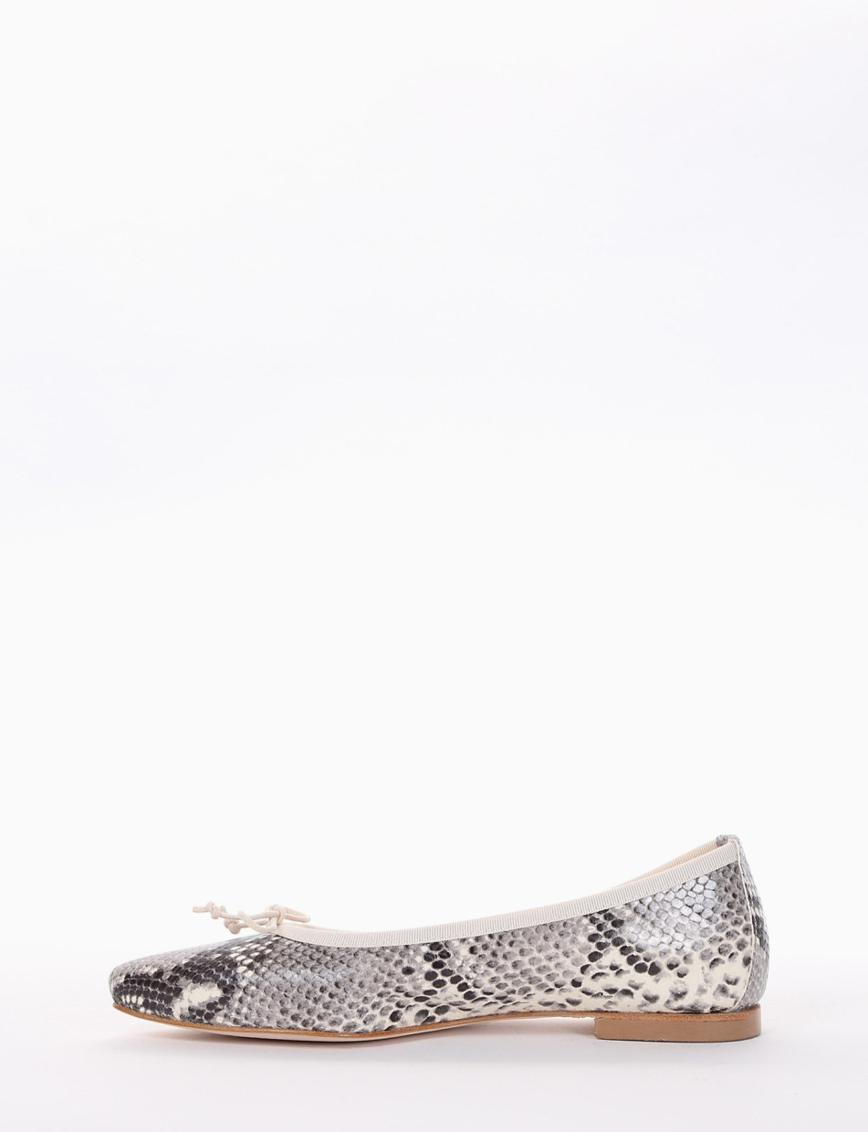 Flat shoes heel 1 cm multicolor python