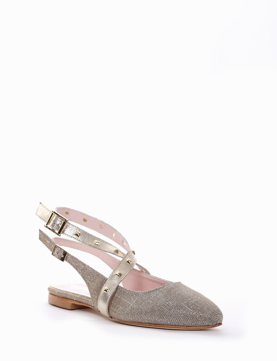 Slingback decoltè tacco 1 cm beige pelle