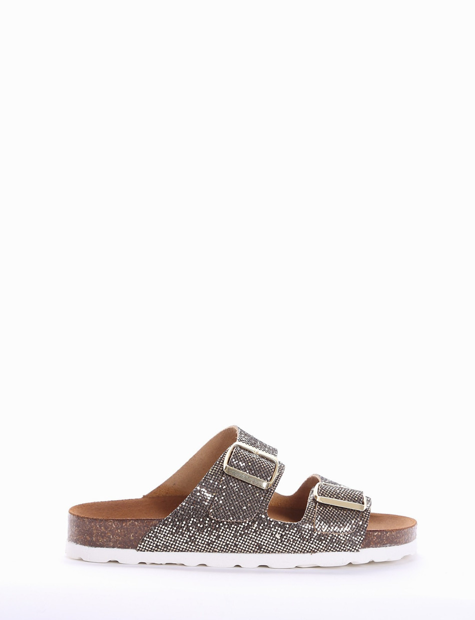 Slippers bronze glitter