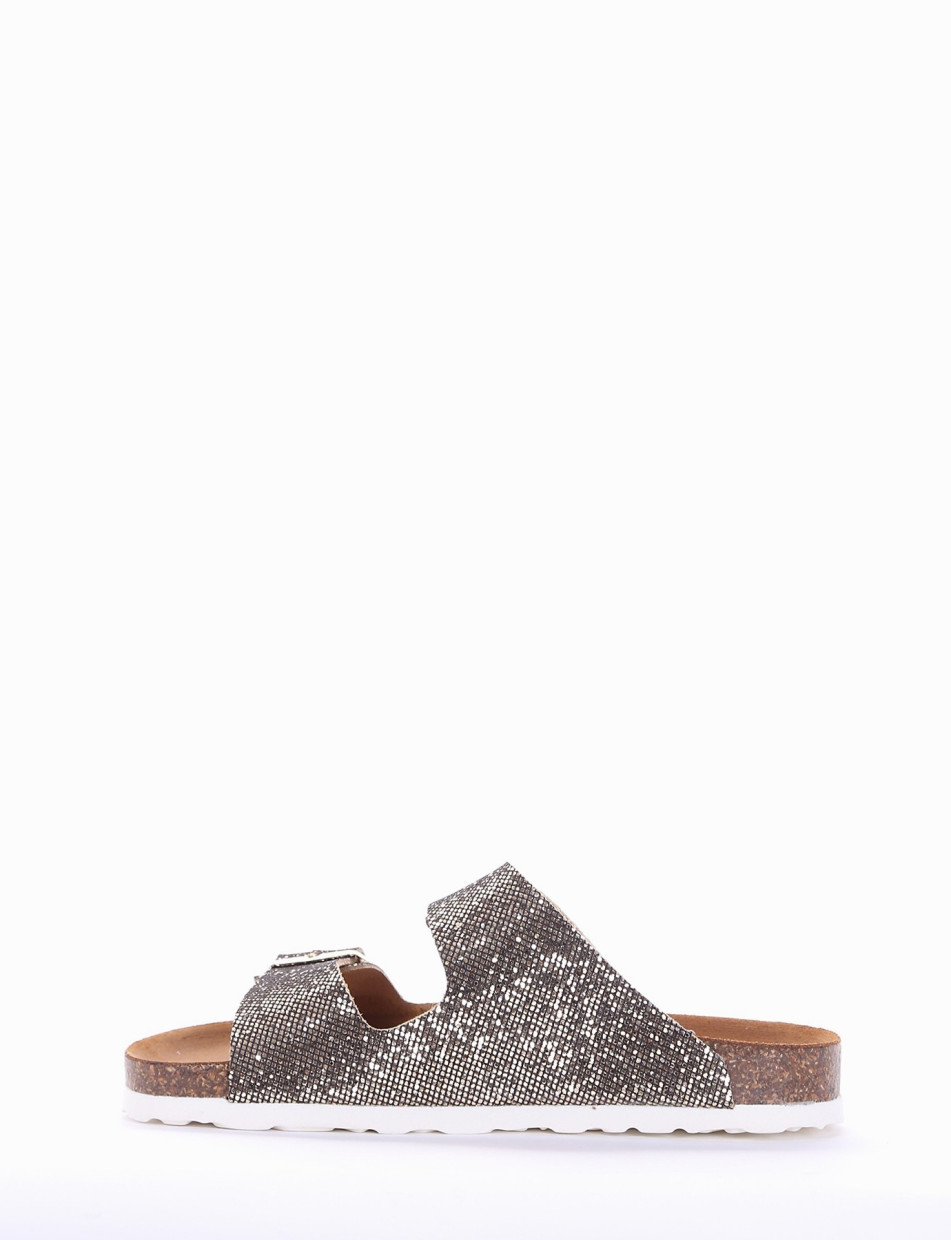 Slippers bronze glitter