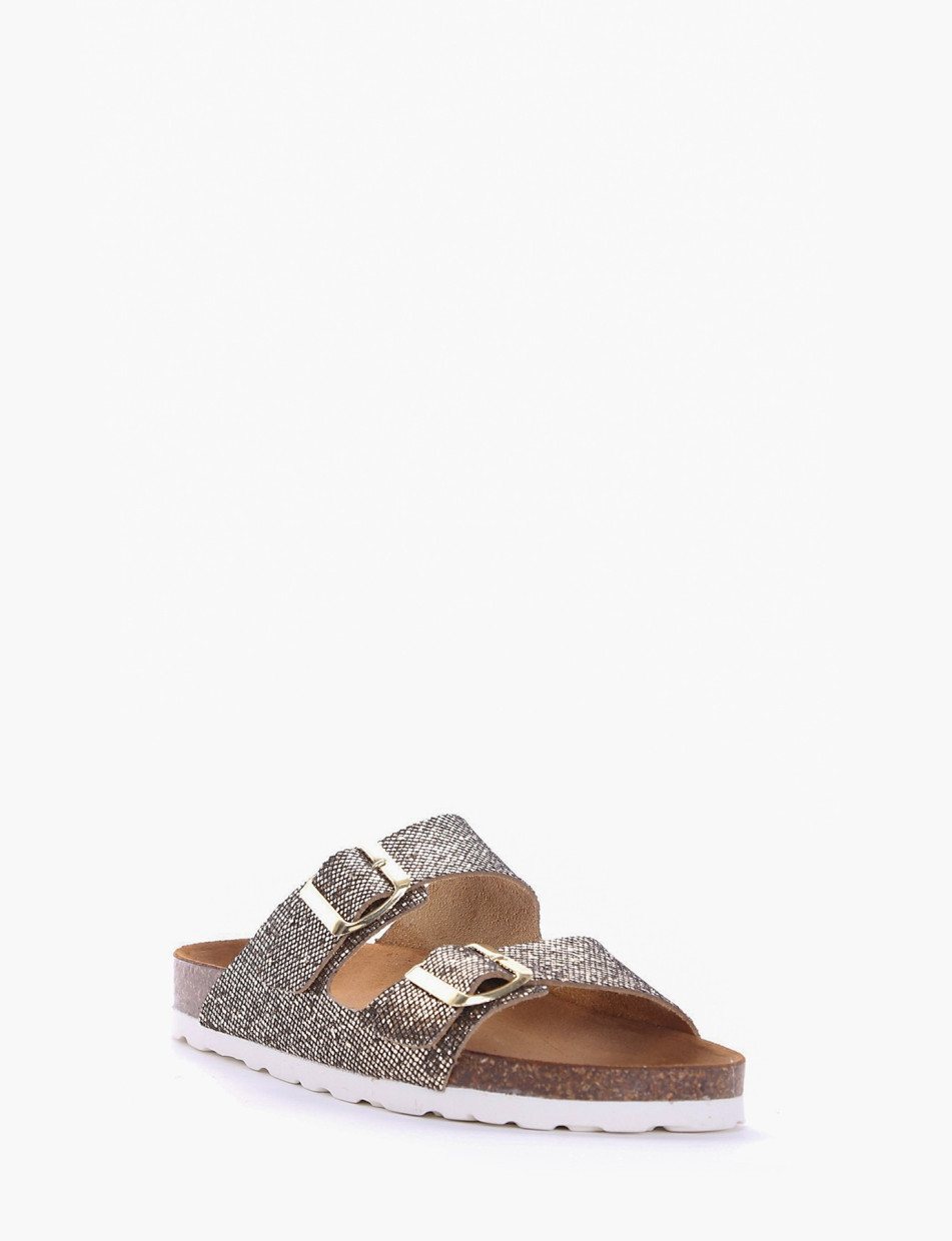 Slippers bronze glitter