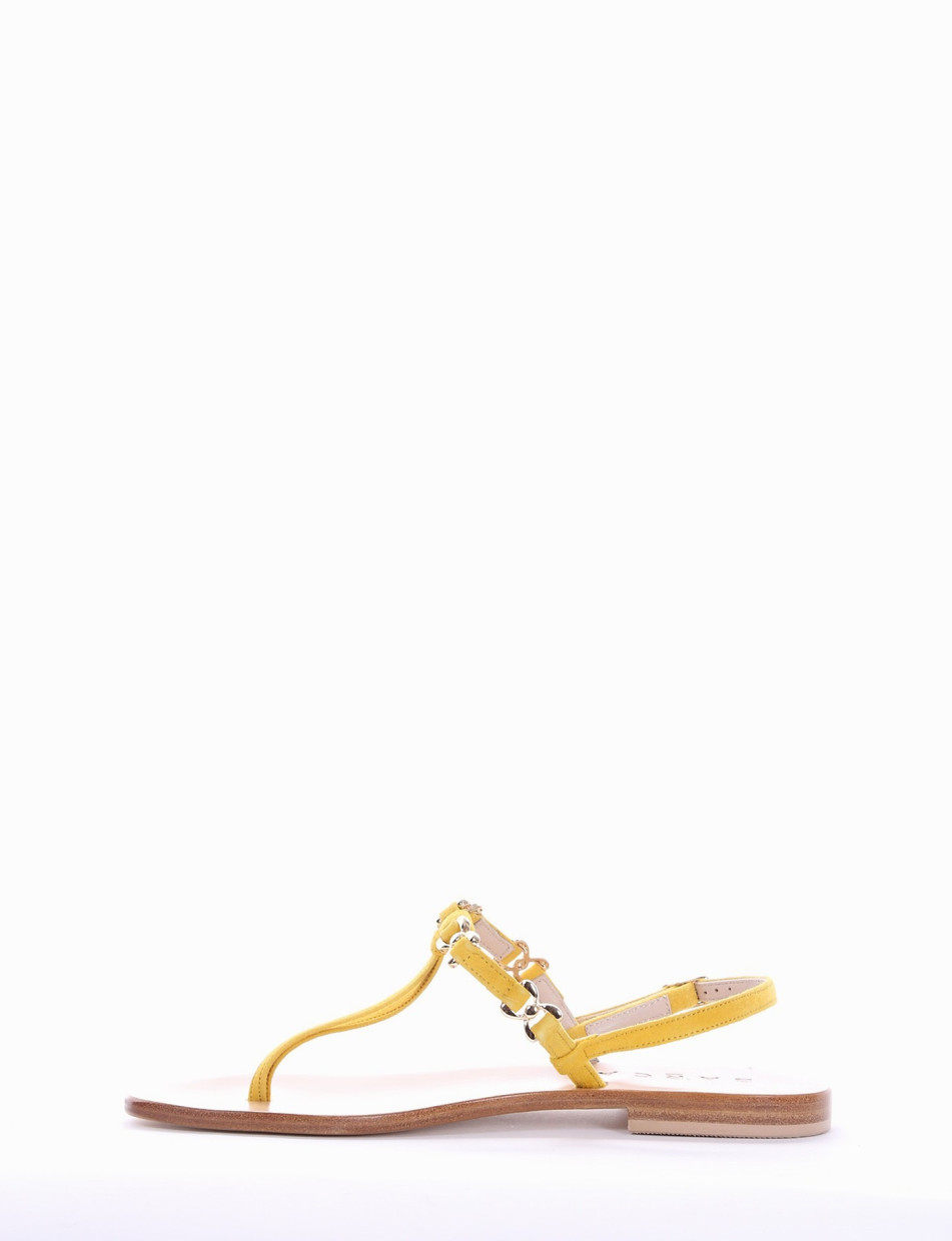 Flip flops heel 1 cm yellow glitter