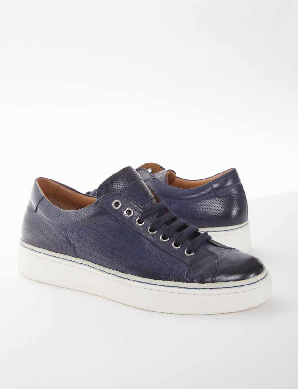 Sneakers blu leather