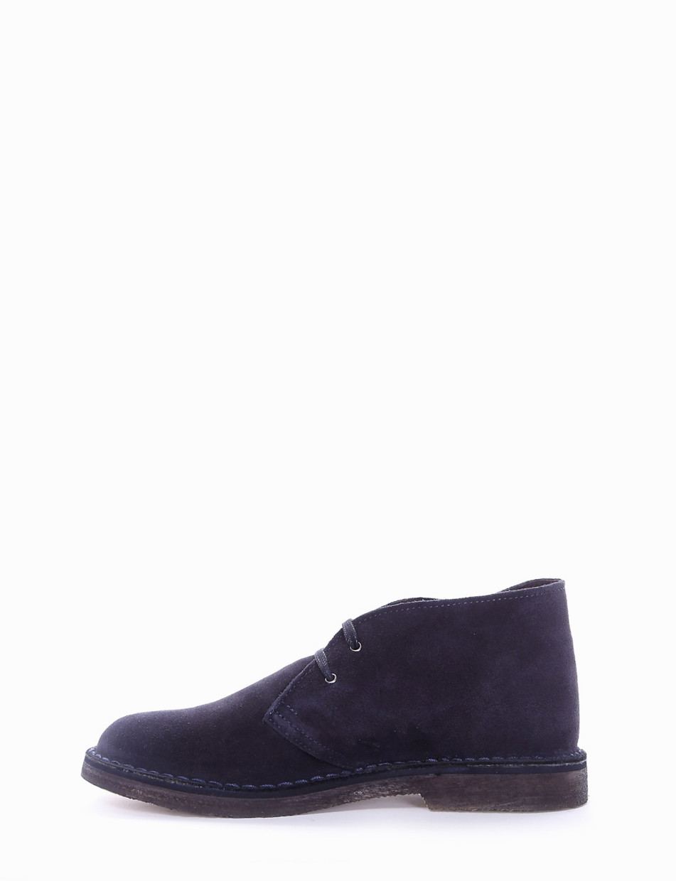 Desert boots heel 2 cm blu chamois