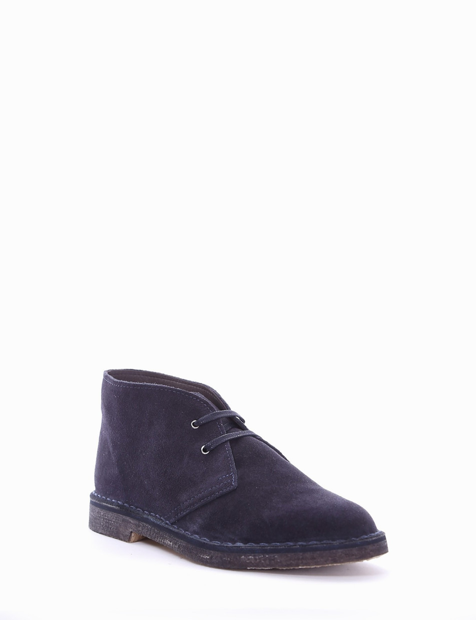 Desert boots heel 2 cm blu chamois