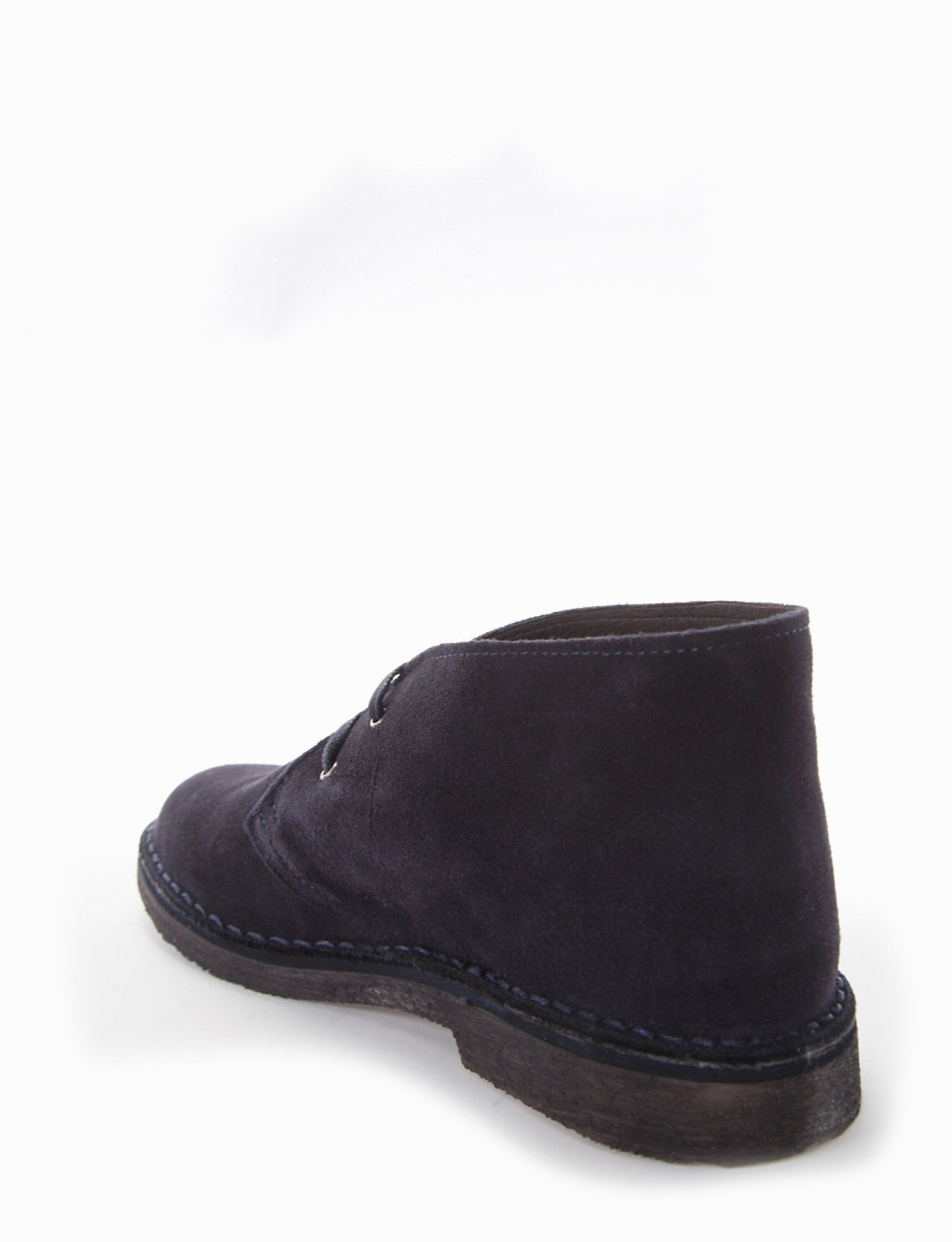 Desert boots heel 2 cm blu chamois