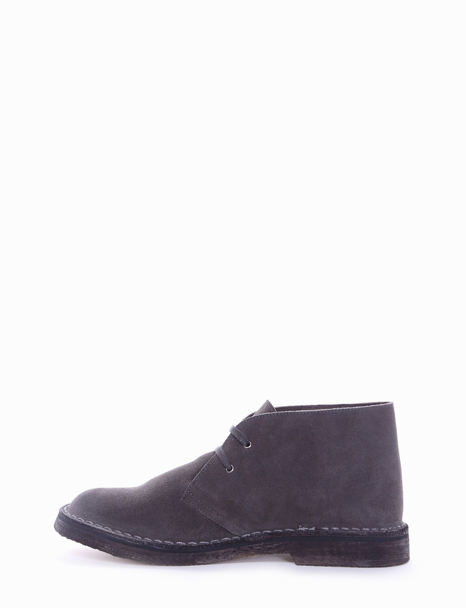 Desert boots heel 2 cm grey chamois