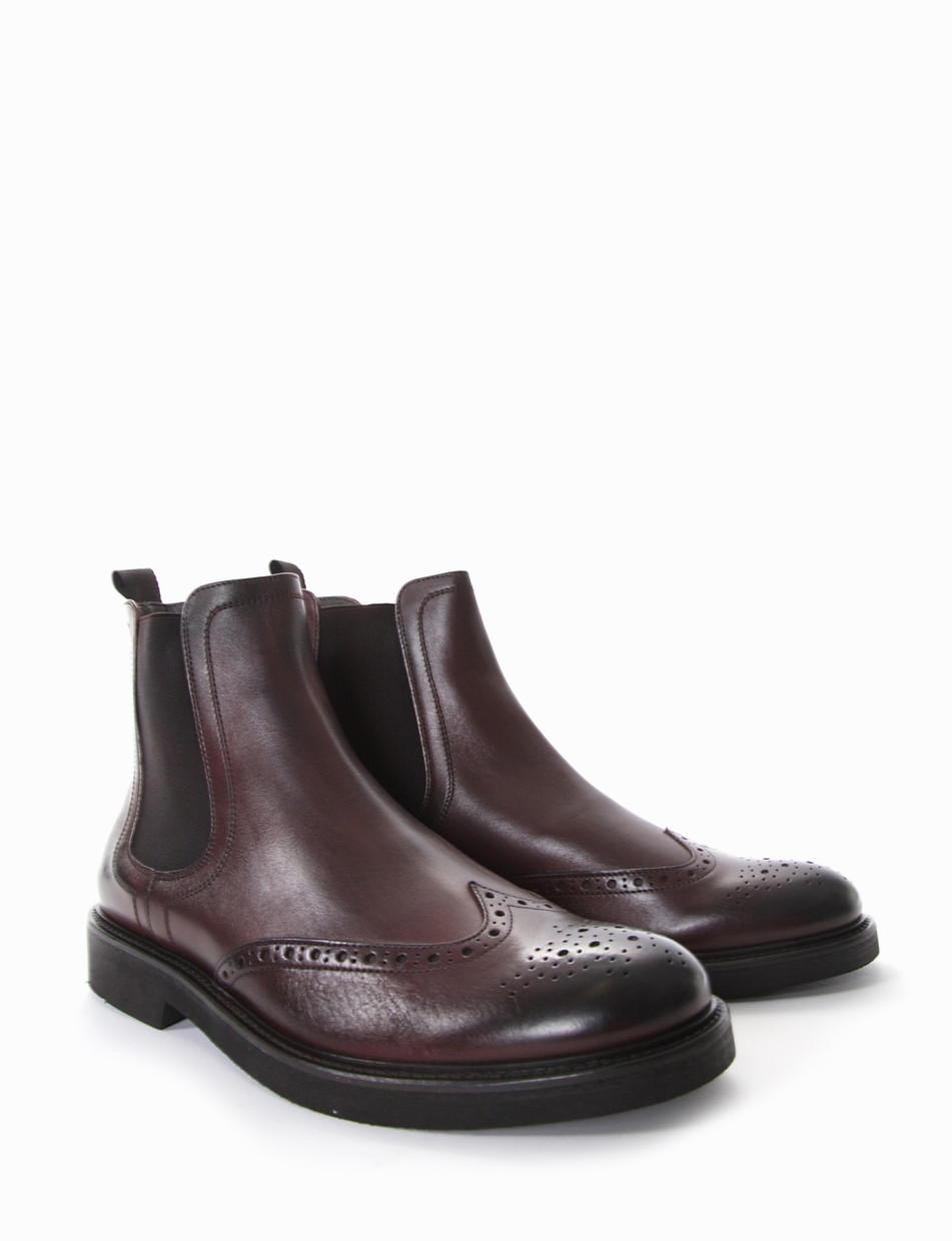 Ankle boots heel 2 cm dark brown leather