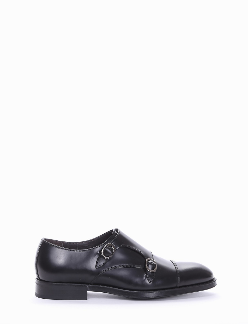 monk strap tacco 2 cm nero