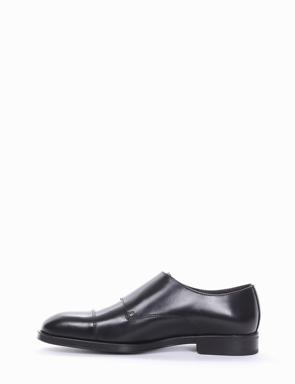 monk strap tacco 2 cm nero