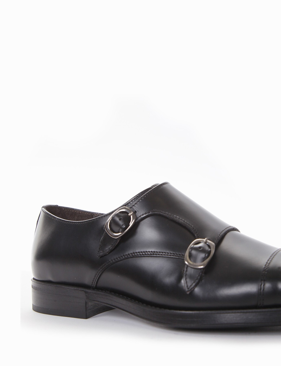 monk strap tacco 2 cm nero