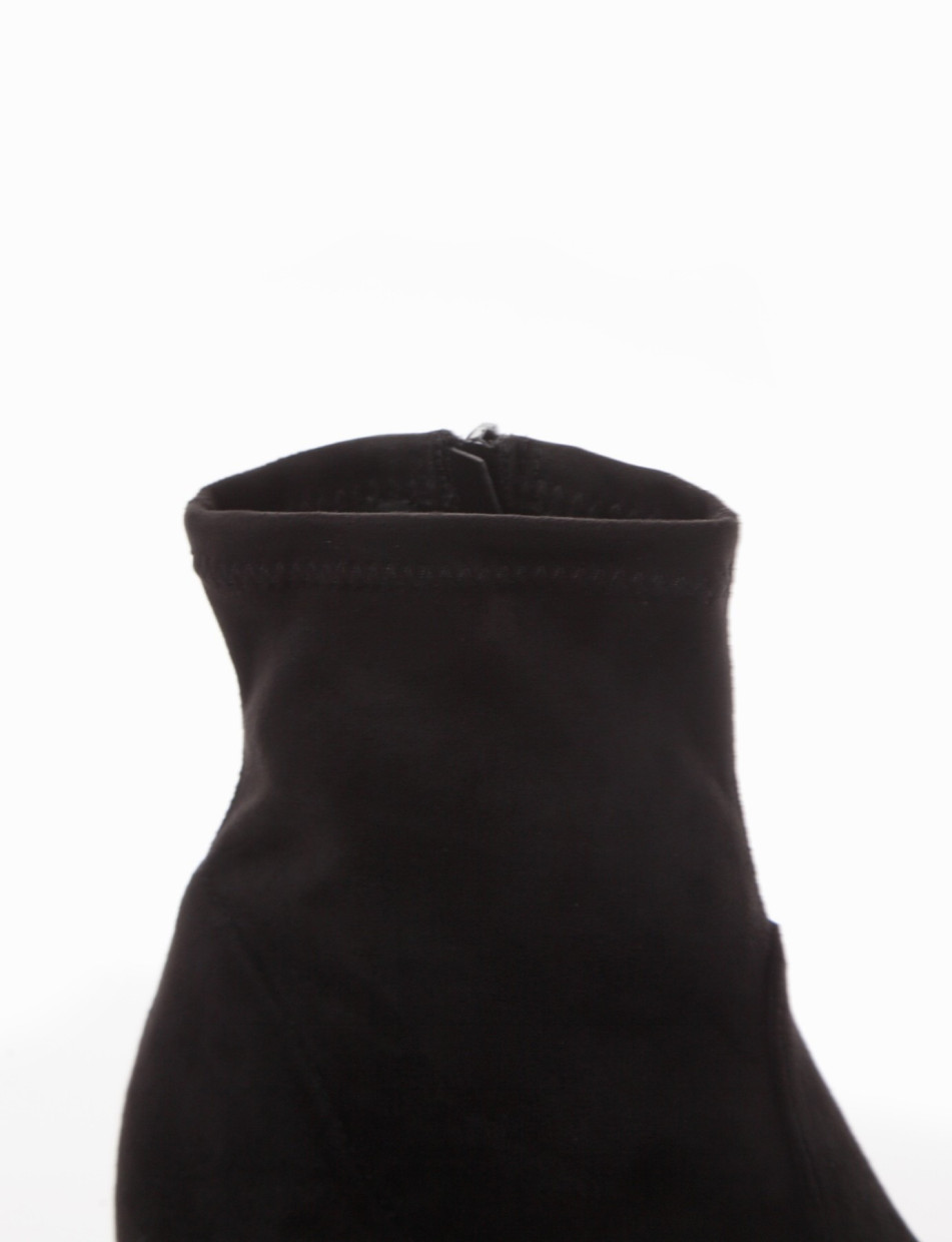 High heel ankle boots heel 8 cm black chamois