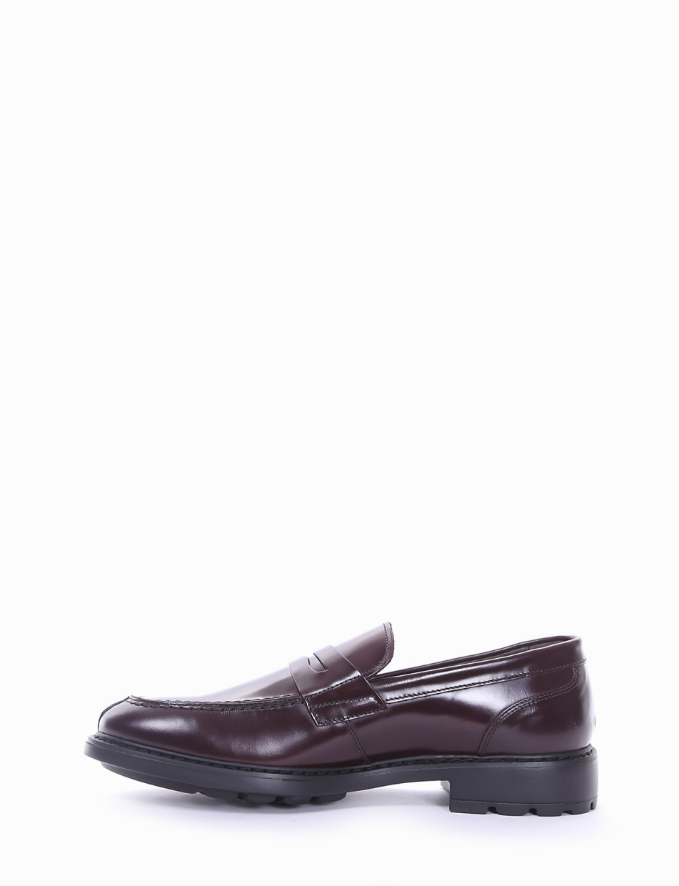 Loafers heel 2 cm bordeaux leather