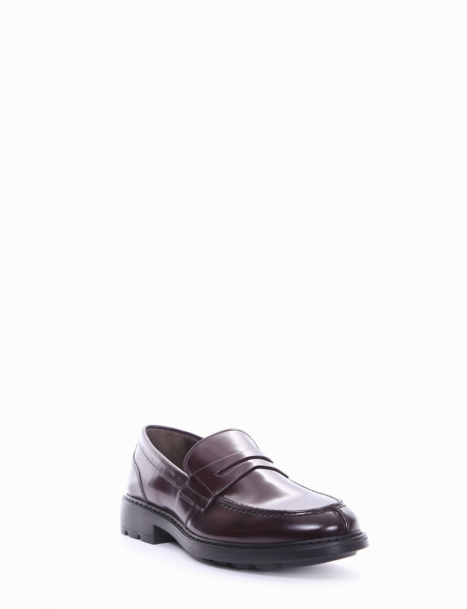 Loafers heel 2 cm bordeaux leather