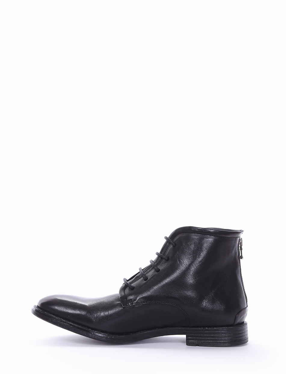 Combat boots heel 2 cm black leather