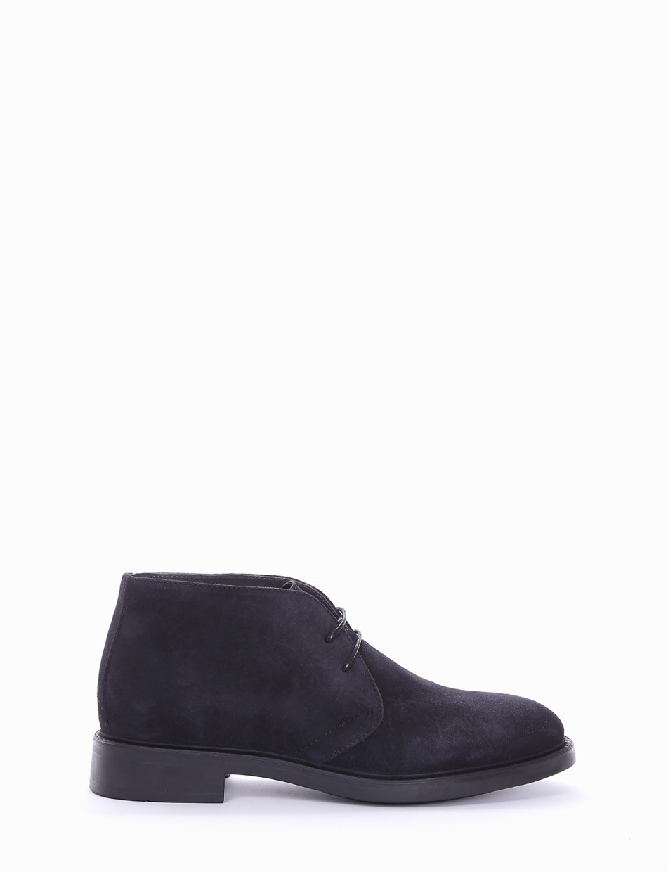 Desert boots heel 2 cm blu chamois