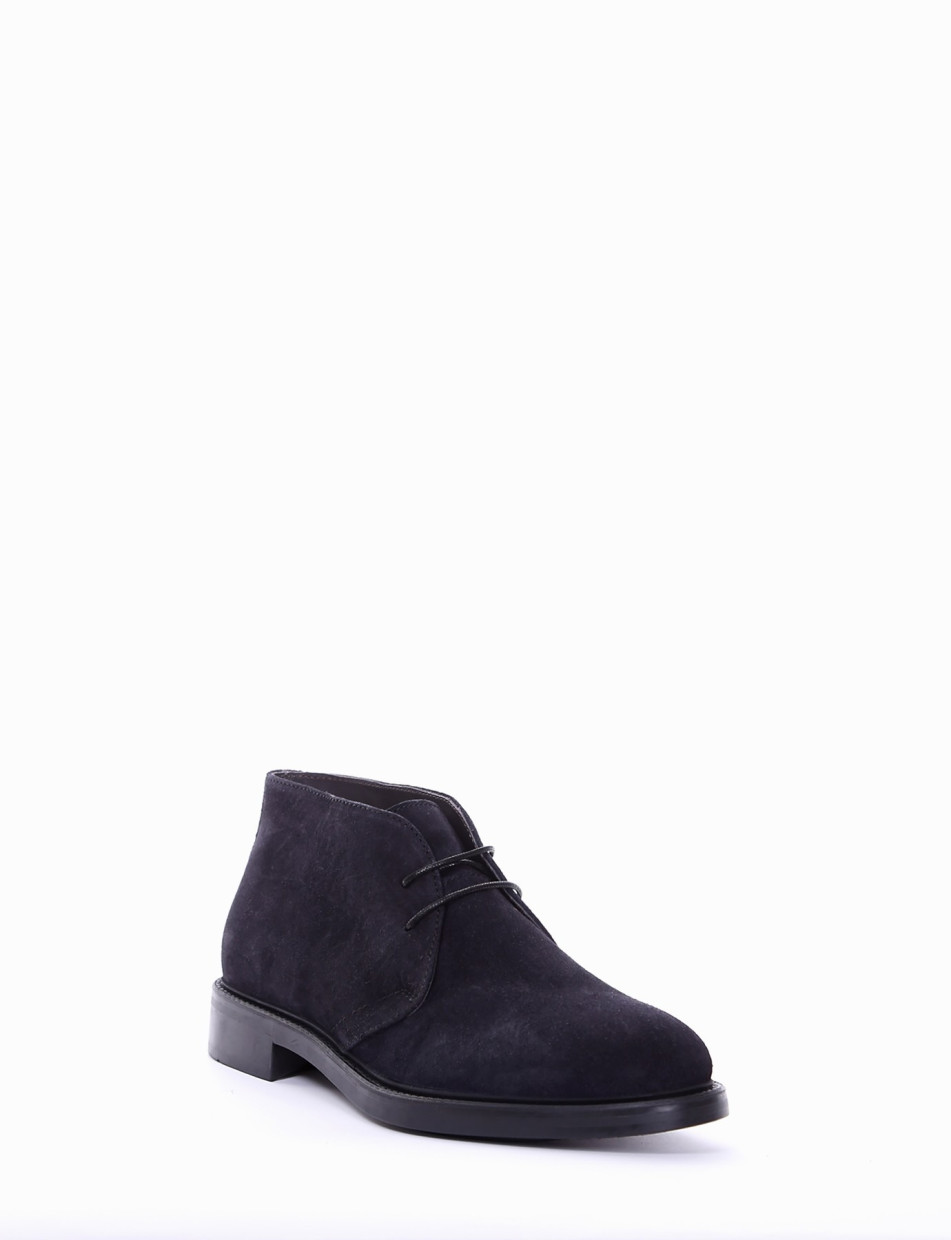 Desert boots heel 2 cm blu chamois