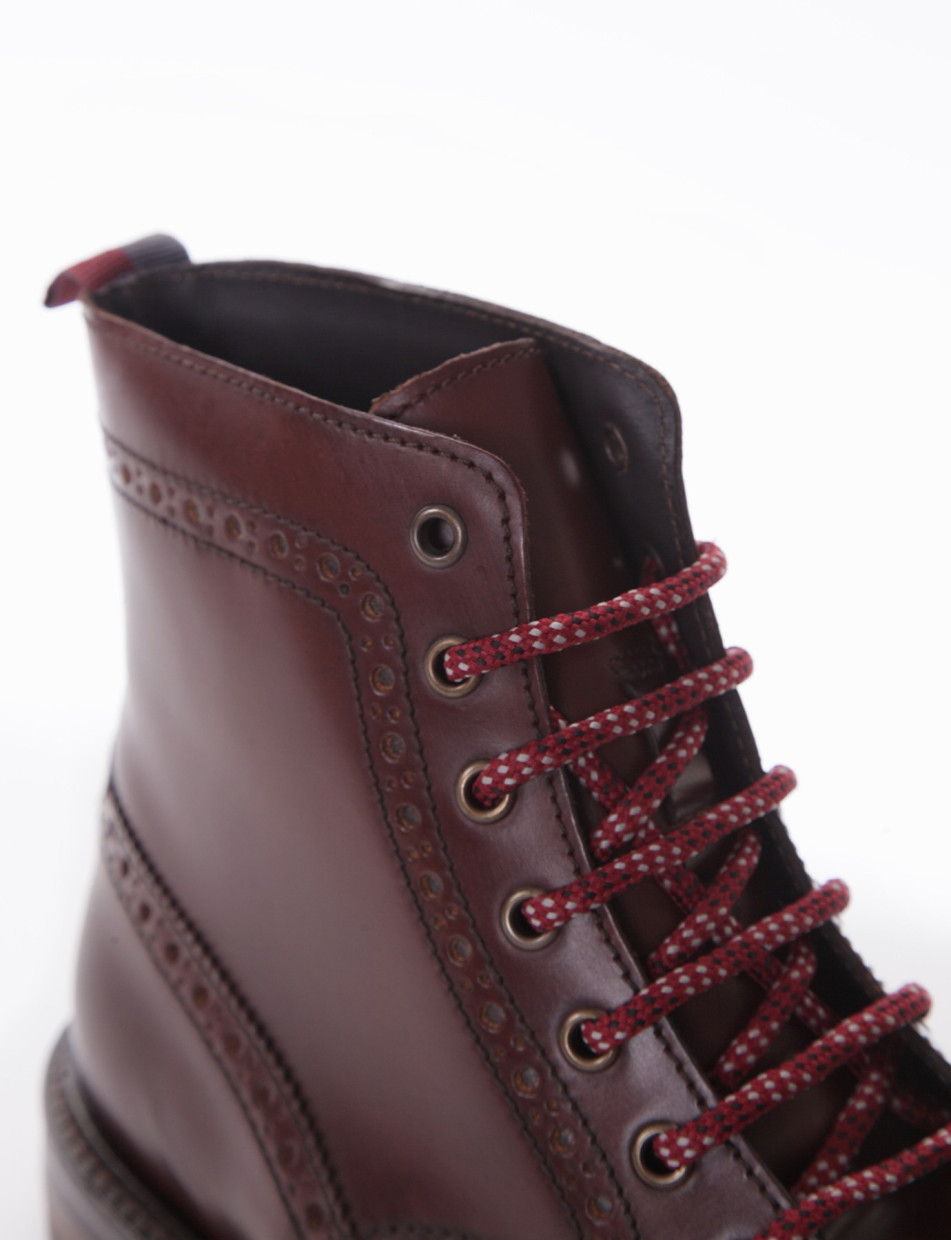 Combat boots heel 2 cm brown leather