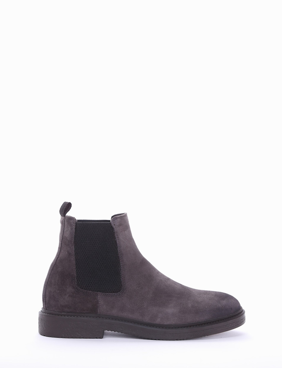 Ankle boots heel 2 cm grey chamois