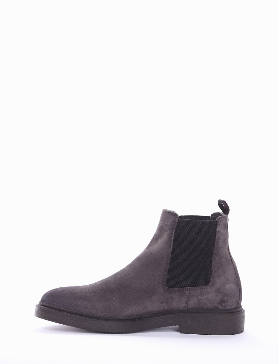 Ankle boots heel 2 cm grey chamois