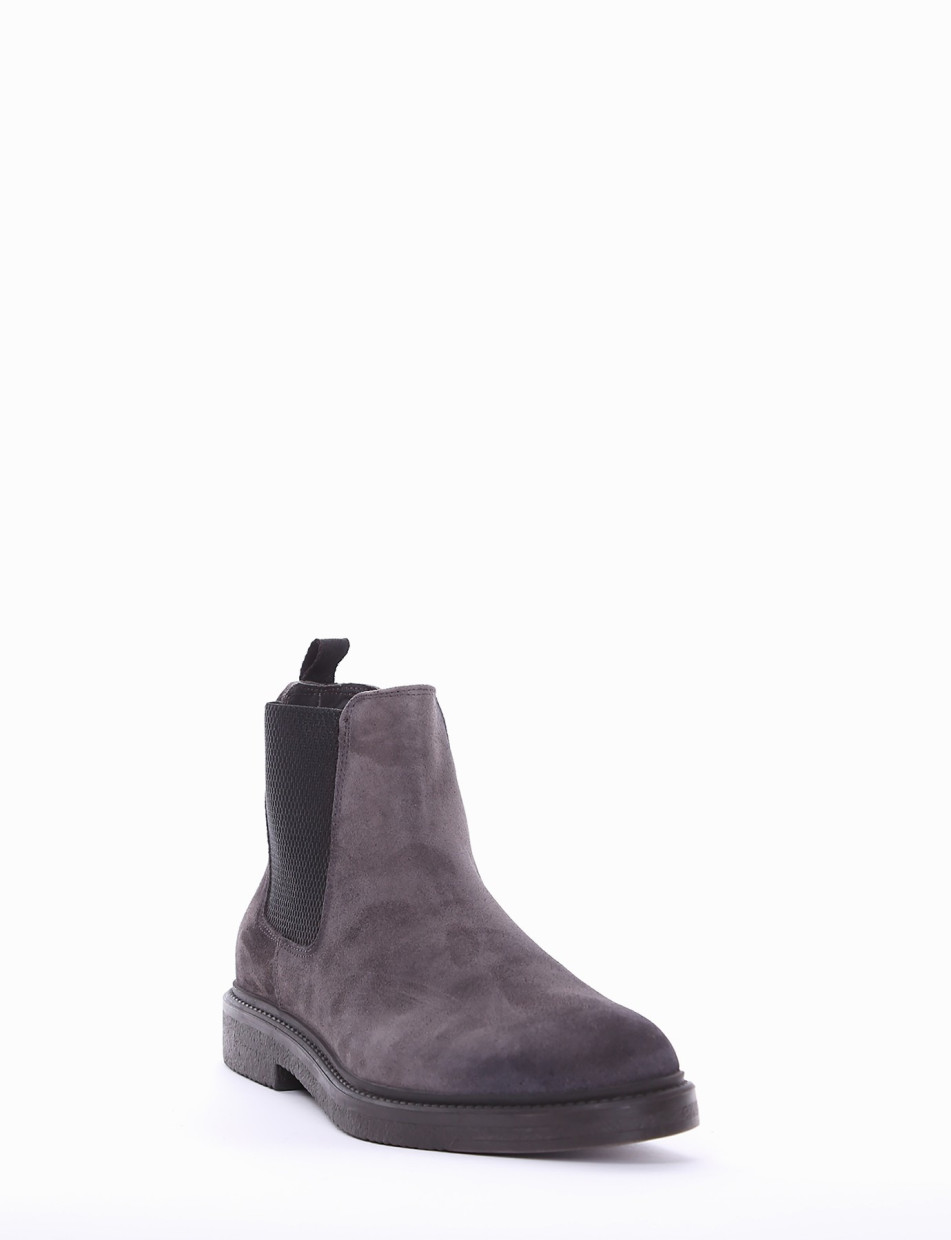 Ankle boots heel 2 cm grey chamois