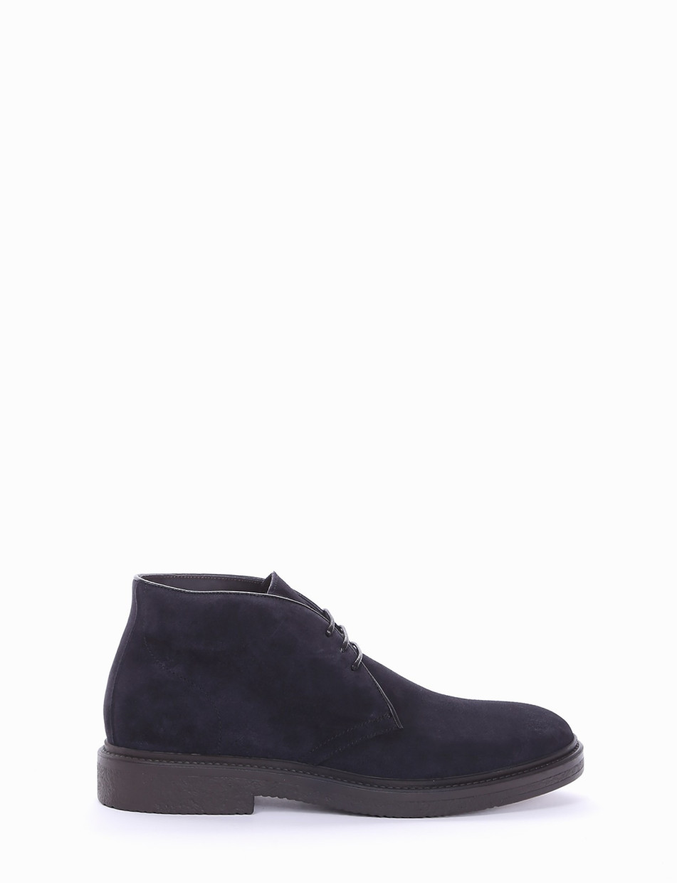 Desert boots heel 2 cm blu chamois