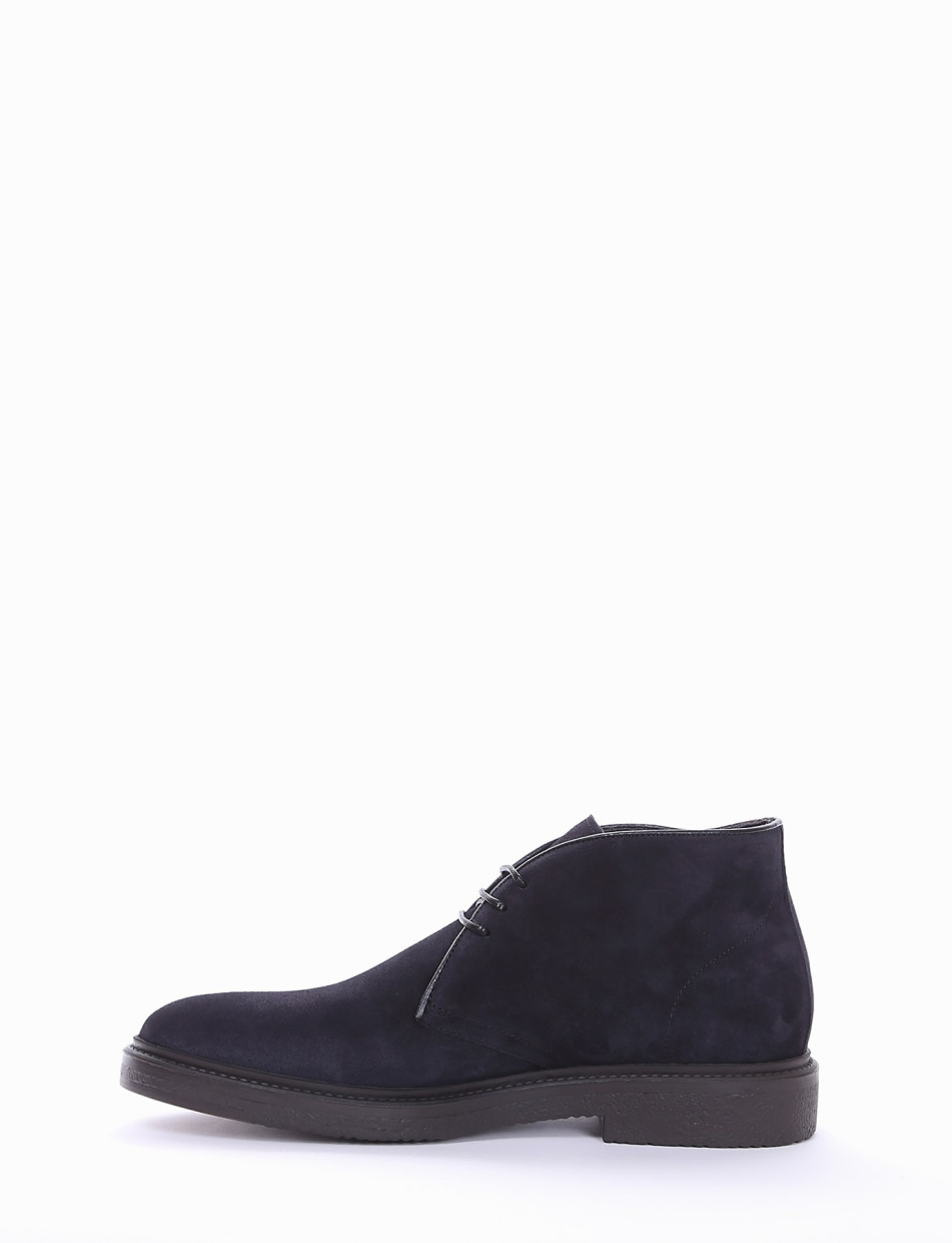 Desert boots heel 2 cm blu chamois