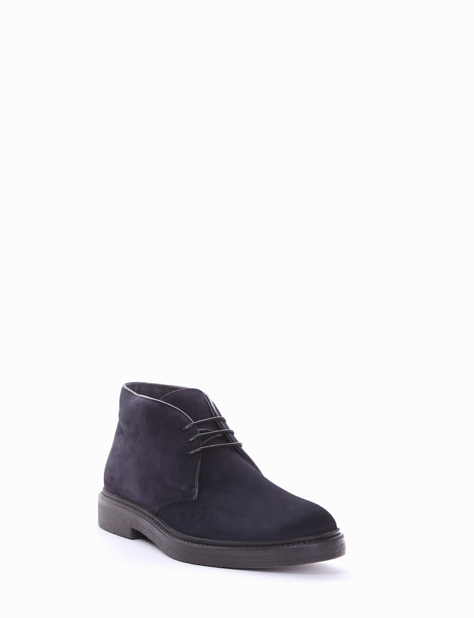 Desert boots heel 2 cm blu chamois