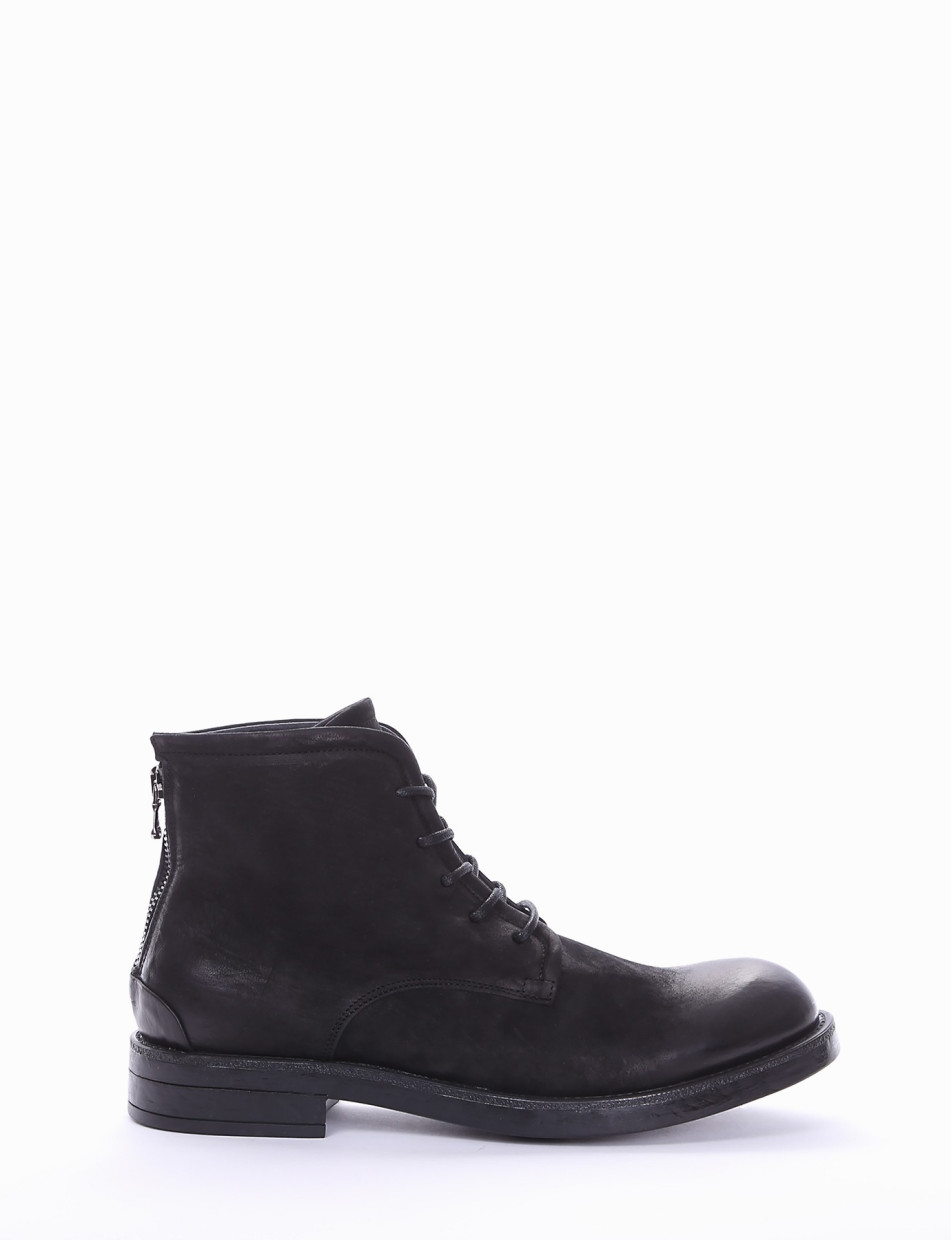 Combat boots heel 2 cm black leather