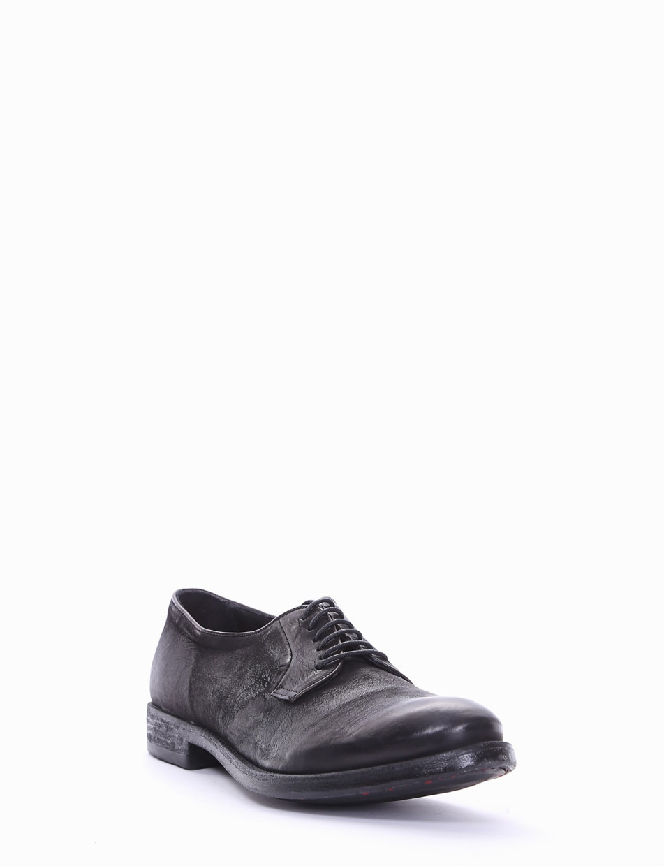 Lace-up shoes heel 2 cm black leather