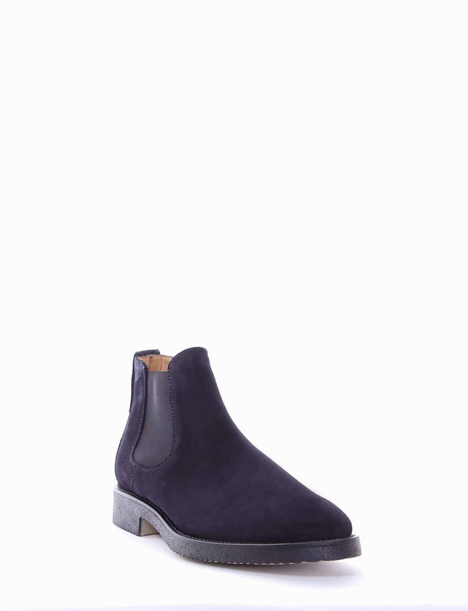 Ankle boots heel 2 cm blu chamois