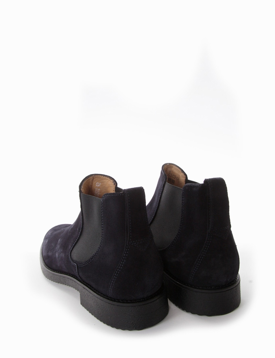 Ankle boots heel 2 cm blu chamois