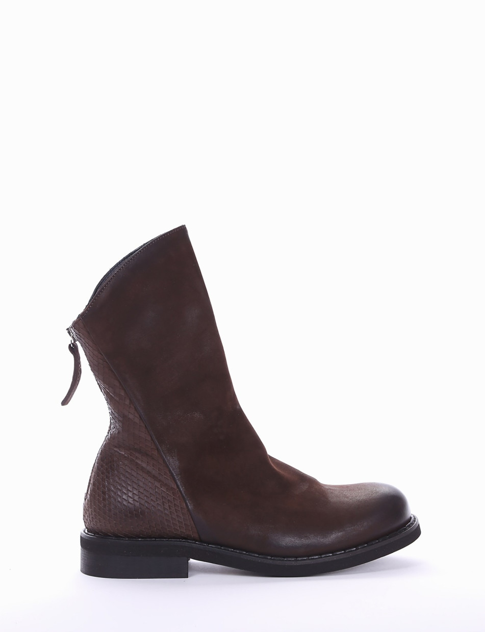 Low heel ankle boots heel 2 cm dark brown